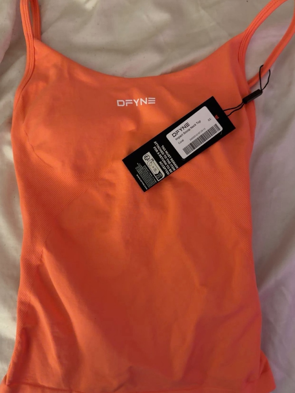 Dfyne Impact scoop neck top ARCHIVE collection in CORAL